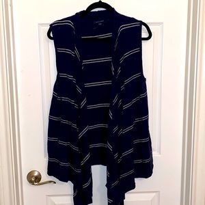 Tommy Hilfiger navy and white sleeveless cardigan